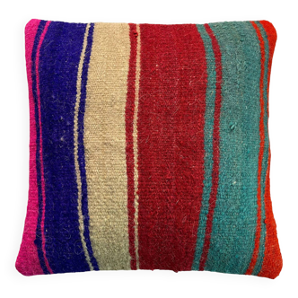 Housse de coussin kilim turc vintage, 40 x 40 cm