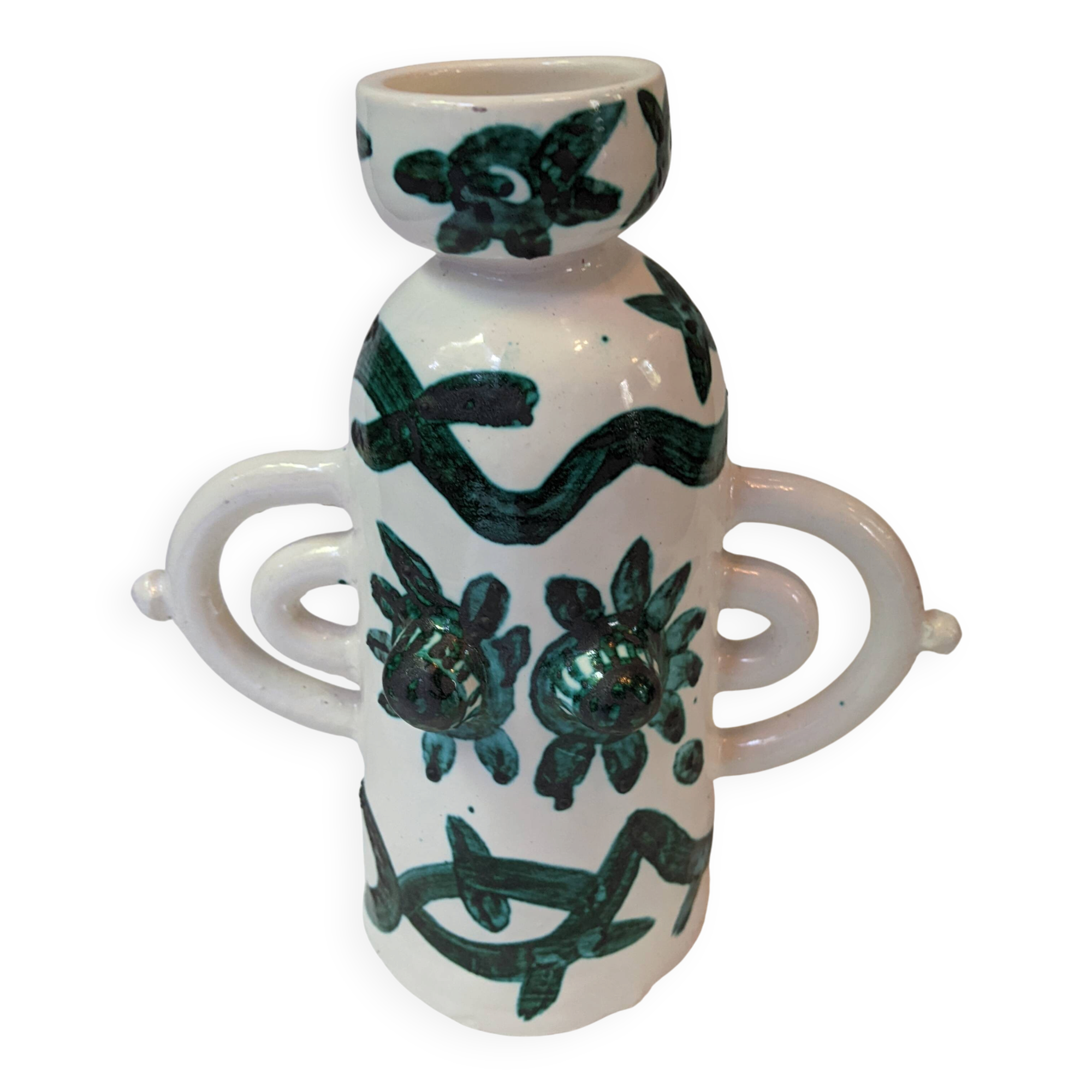 Handcrafted anthropomorphic ceramic vase