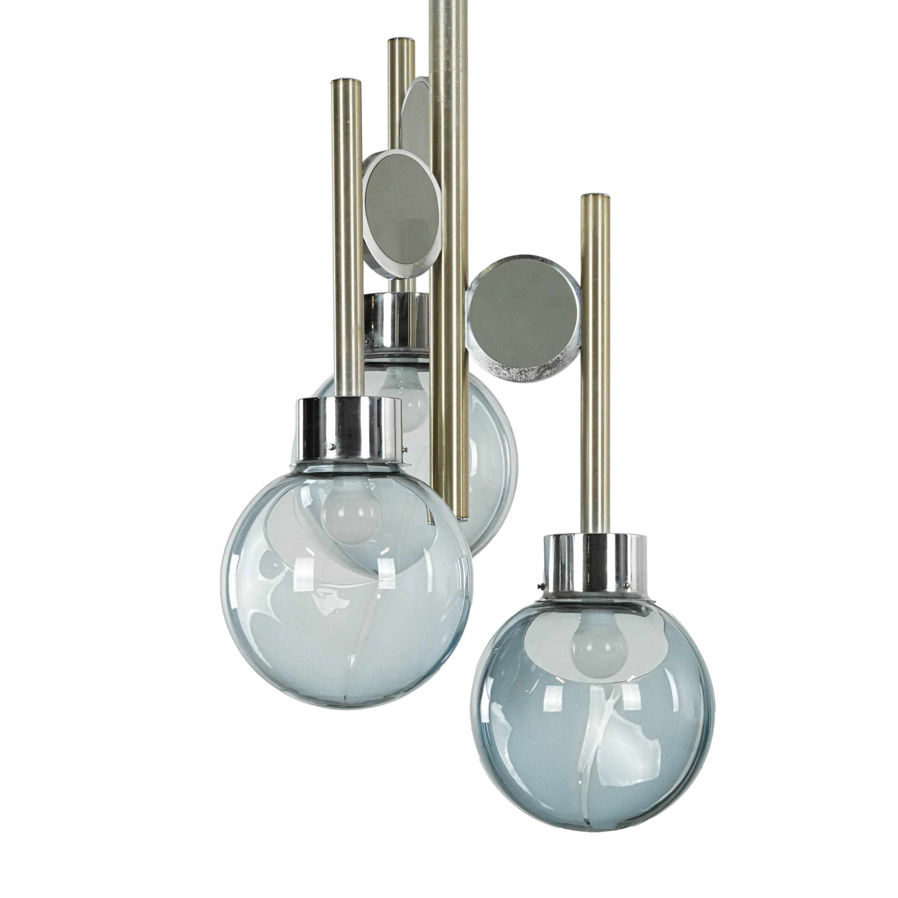 Space Age chandelier, Murano glass, 1970s, made in Italy