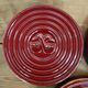 3 small vintage burgundy duck coasters or glasses with gold edging