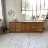 XXL solid oak counter sideboard