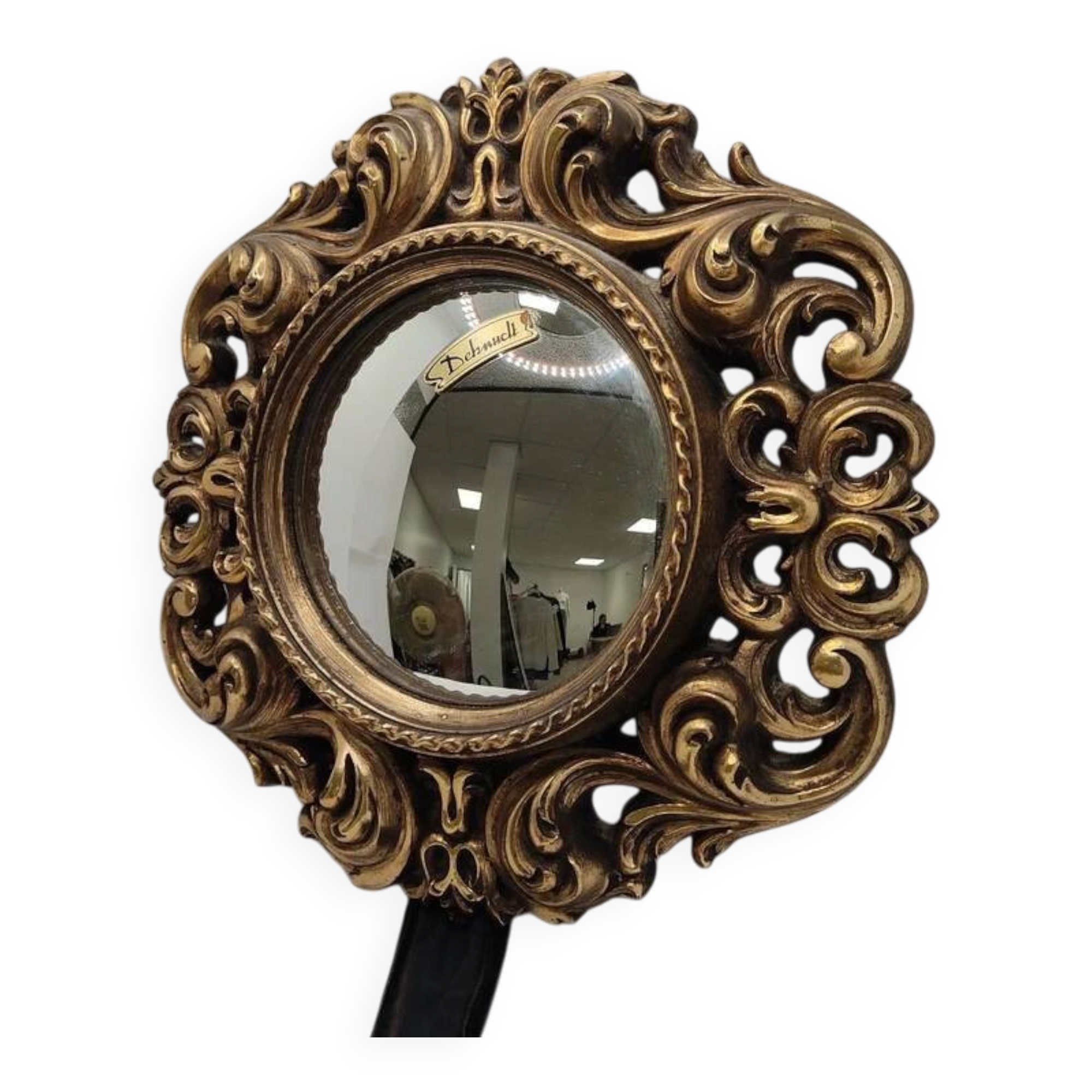 Round wall mirror Deknudt baroque gold vintage scrolls decor