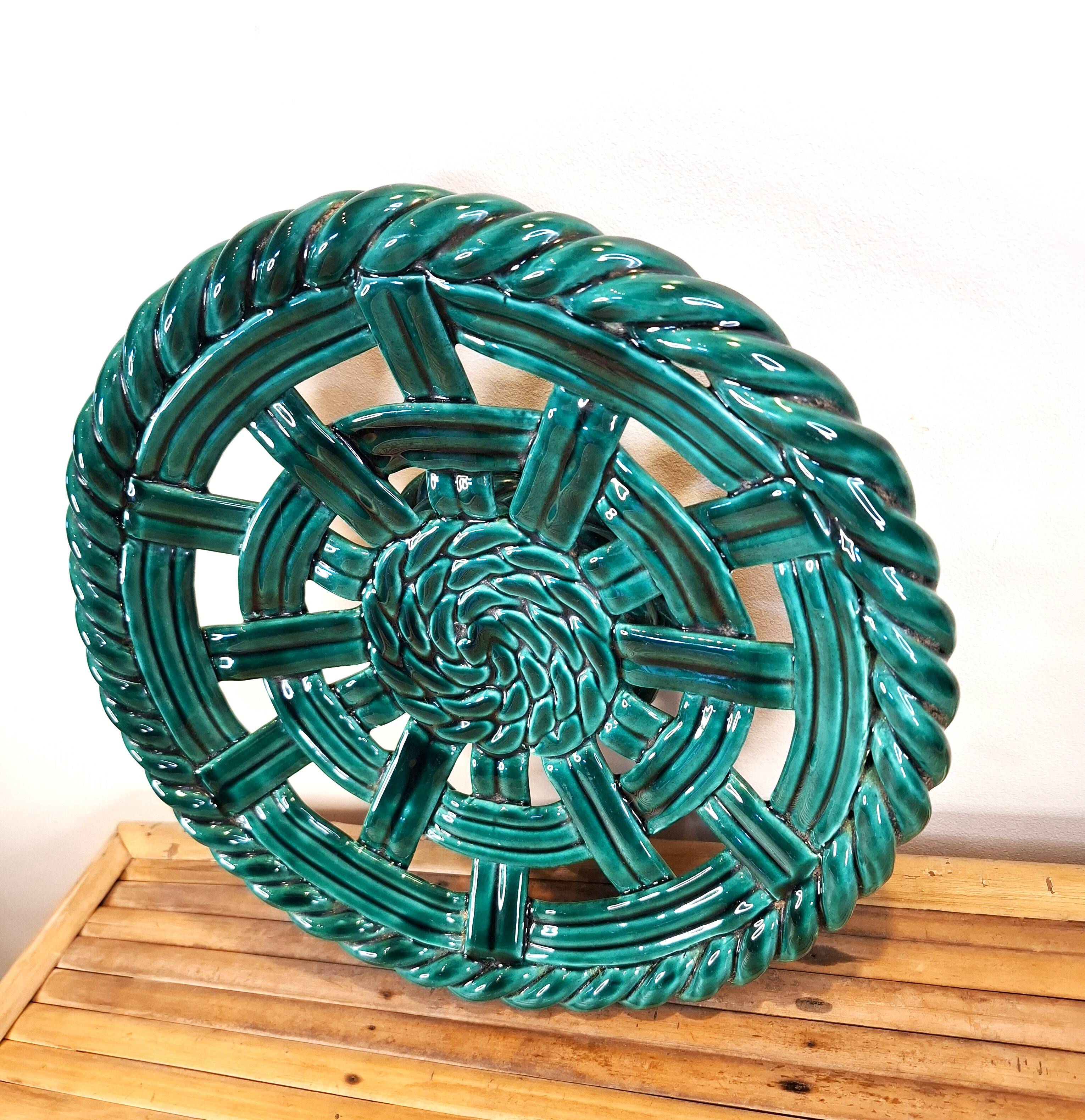 Glazed ceramic fruit bowl