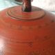 Large antique lacquered wooden Chapati box, ethnic offering box 35cm