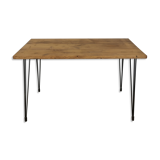 Oak table metal legs