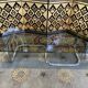 1970 chrome and smoked glass coffee table