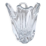 French vase, clear crystal glass, fluid organic shapes