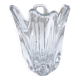 French vase, clear crystal glass, fluid organic shapes