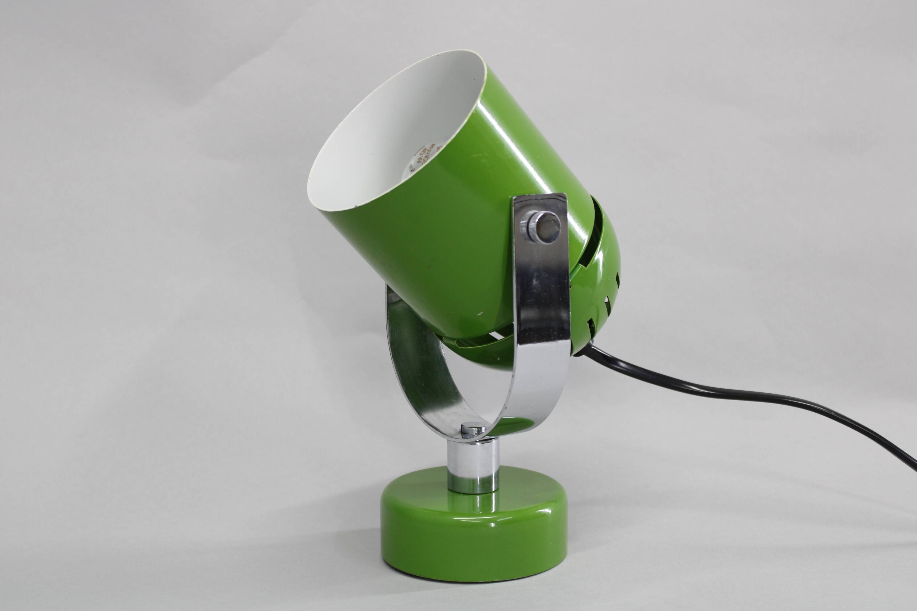 Applique murale orientable tchécoslovaque des années 1970, par Stanislav Indra, chromée et verte