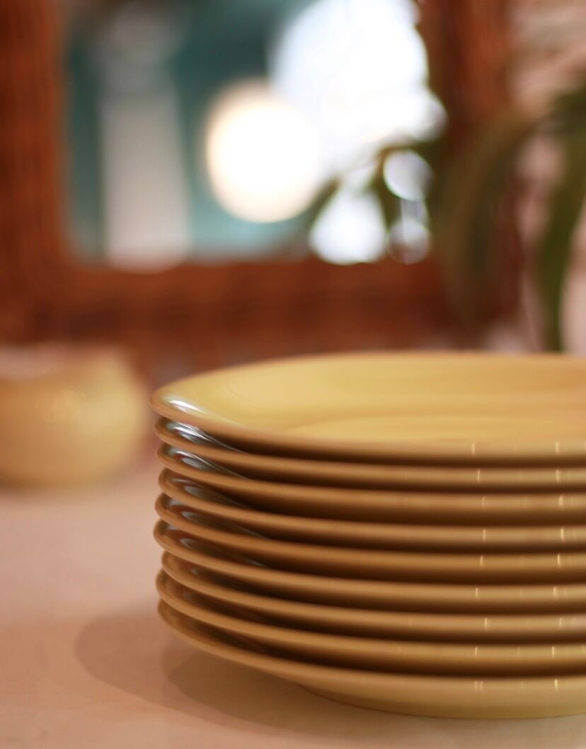 Yellow Longchamp plates 1950