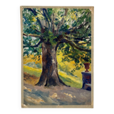 Oil painting on canvas "Tree and Medici Pot" No. 16