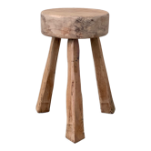 Tabouret tripode en orme massif 1960