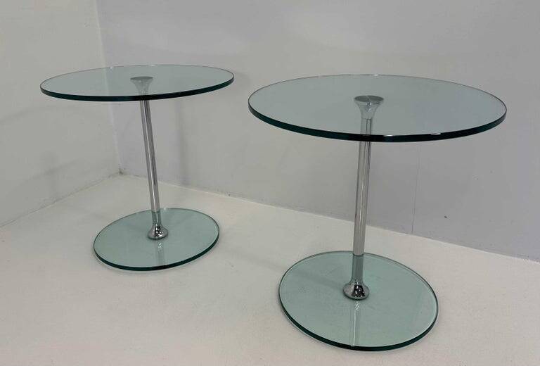Italian Mid Century Chromed Metal And Glass Coffee Table, 1970s