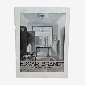 Affiche publicitaire Edgar Brandt 26 septembre 1931