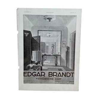 Affiche publicitaire Edgar Brandt 26 septembre 1931