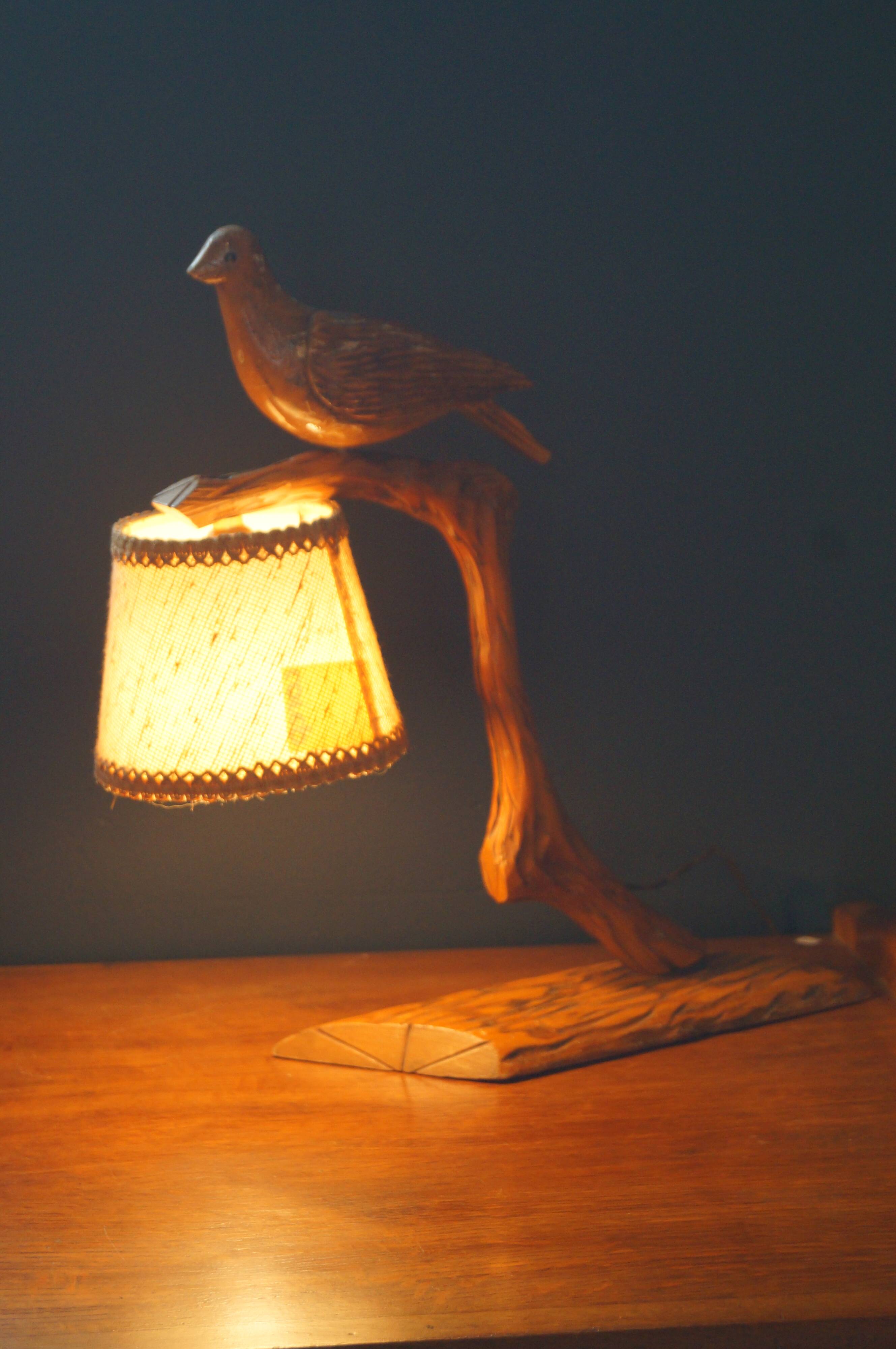 Wooden bird lamp 1940