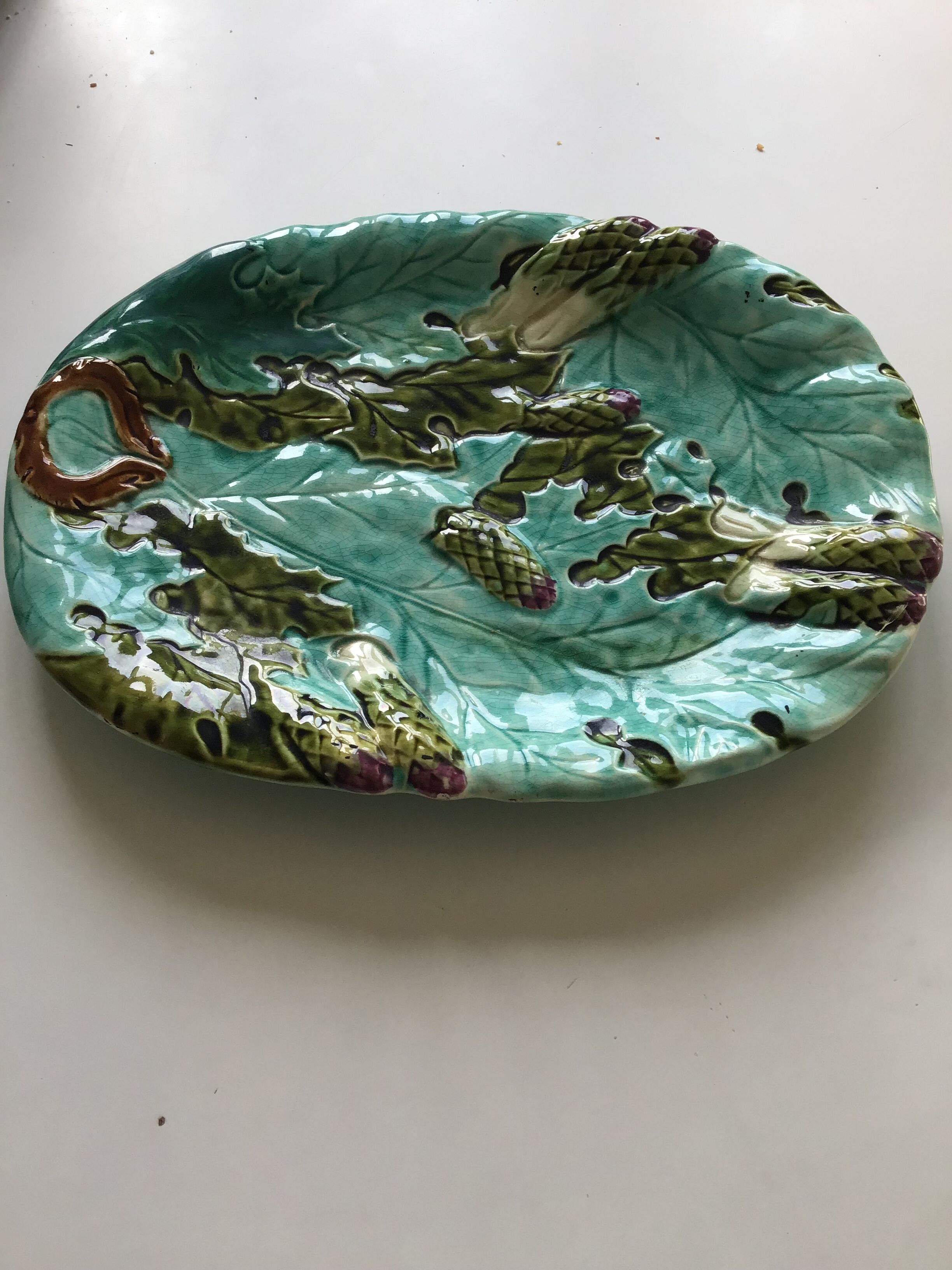Old dish sprayed in slurry sign