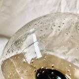 Vintage ceiling light in brass and bubbled glass