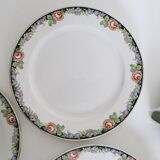 Set of 4 dessert plates Digoin Sarreguemines, vintage French, authentic, rare