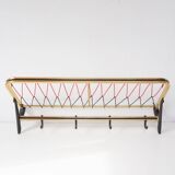 1950s Gold Aluminum Wall Coat Rack with Shelf (59.5 cm)
