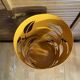 Orange Metal Cylindrical Design Umbrella Stand with Cut-Out Leaf Decoration #E2