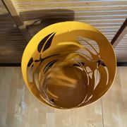 Orange Metal Cylindrical Design Umbrella Stand with Cut-Out Leaf Decoration #E2