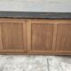 Old rear oak counter unit with two sliding doors
