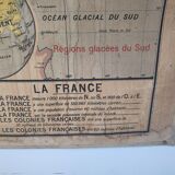 Carte scolaire Vidal Lablache Planisphère Colonies Françaises