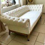 Chesterfield linen sofa