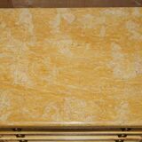 Pair of tall hardwood chests of drawers, walnut and marble.