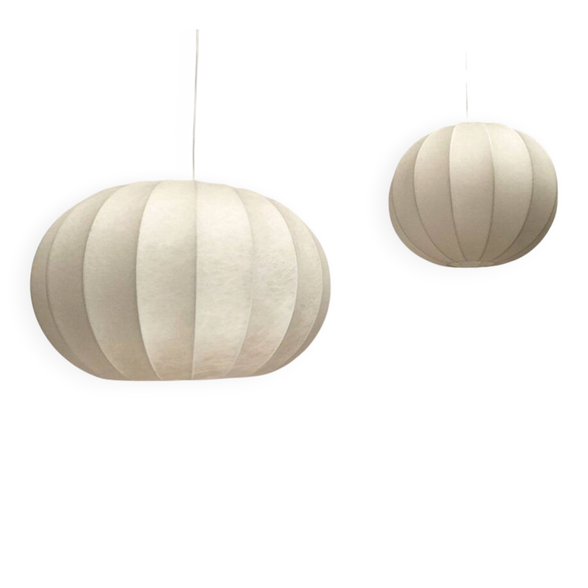 German mid-century cocoon pendant lamps by Friedel Wauer for Goldkant Leuchten, 1960s, set of 2.