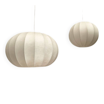 Suspensions cocon allemandes du milieu du siècle par Friedel Wauer pour Goldkant Leuchten, années 1960, lot de 2