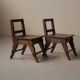 Paire de chaises Modernistes en chêne massif, vers 1940