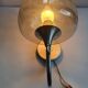 Pair of 1980s chrome metal and smoked glass wall lights