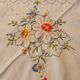 Large old embroidered and openwork tablecloth and 8 napkins.