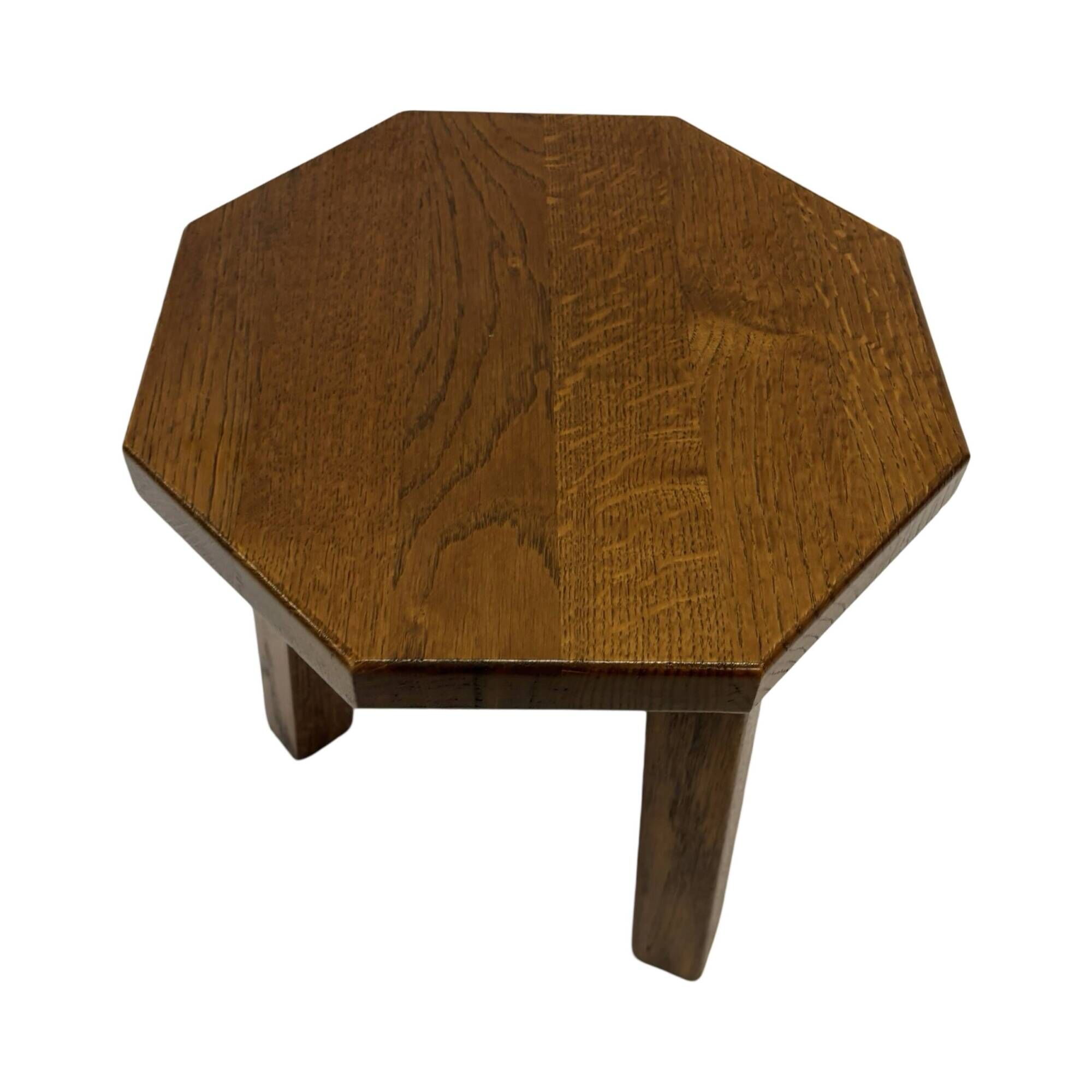 Tables d'appoint hexagonales brutalistes en chêne, années 1950, lot de 3