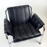Lounge Chair By Viliam Chlebo In Chrome And Leatherette, Kodreta 1980s