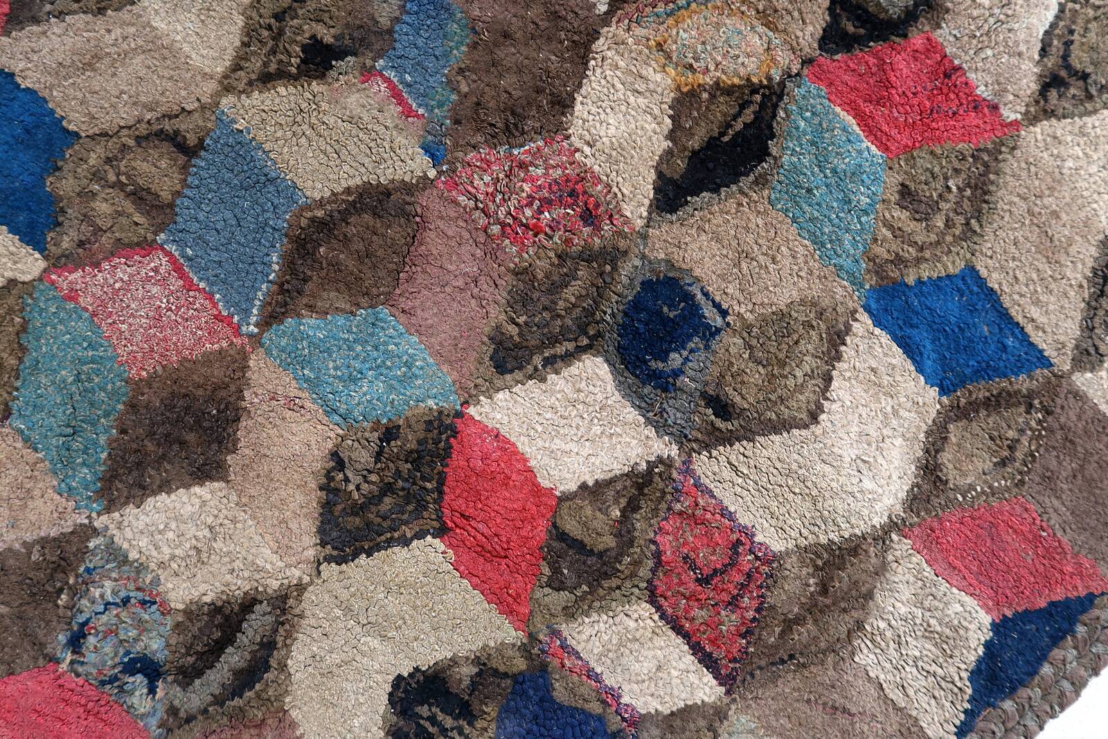 Tapis ancien fait main American Hooked 97cm x 154cm - 1C991