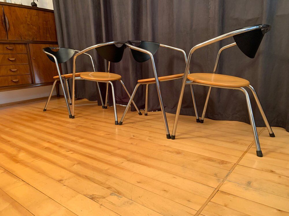 Italian Plurima chairs, 1980s, set of 4