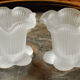 Pair of glass candlesticks