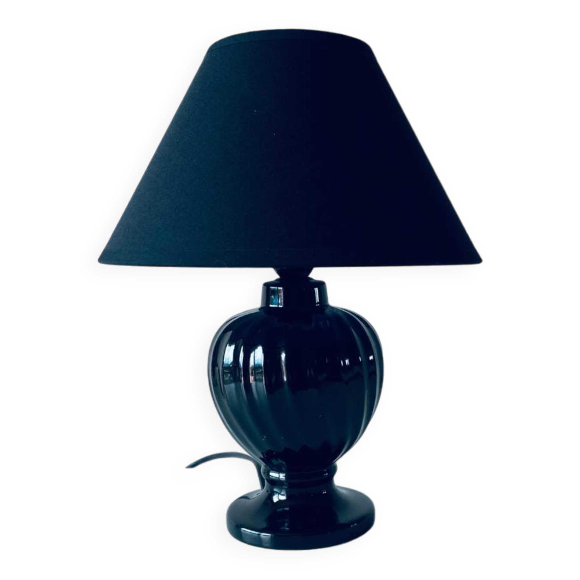 Lampe antique noire en céramique