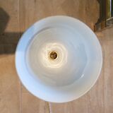 Neo-classical bronze lamp, opaline vasque, 1950