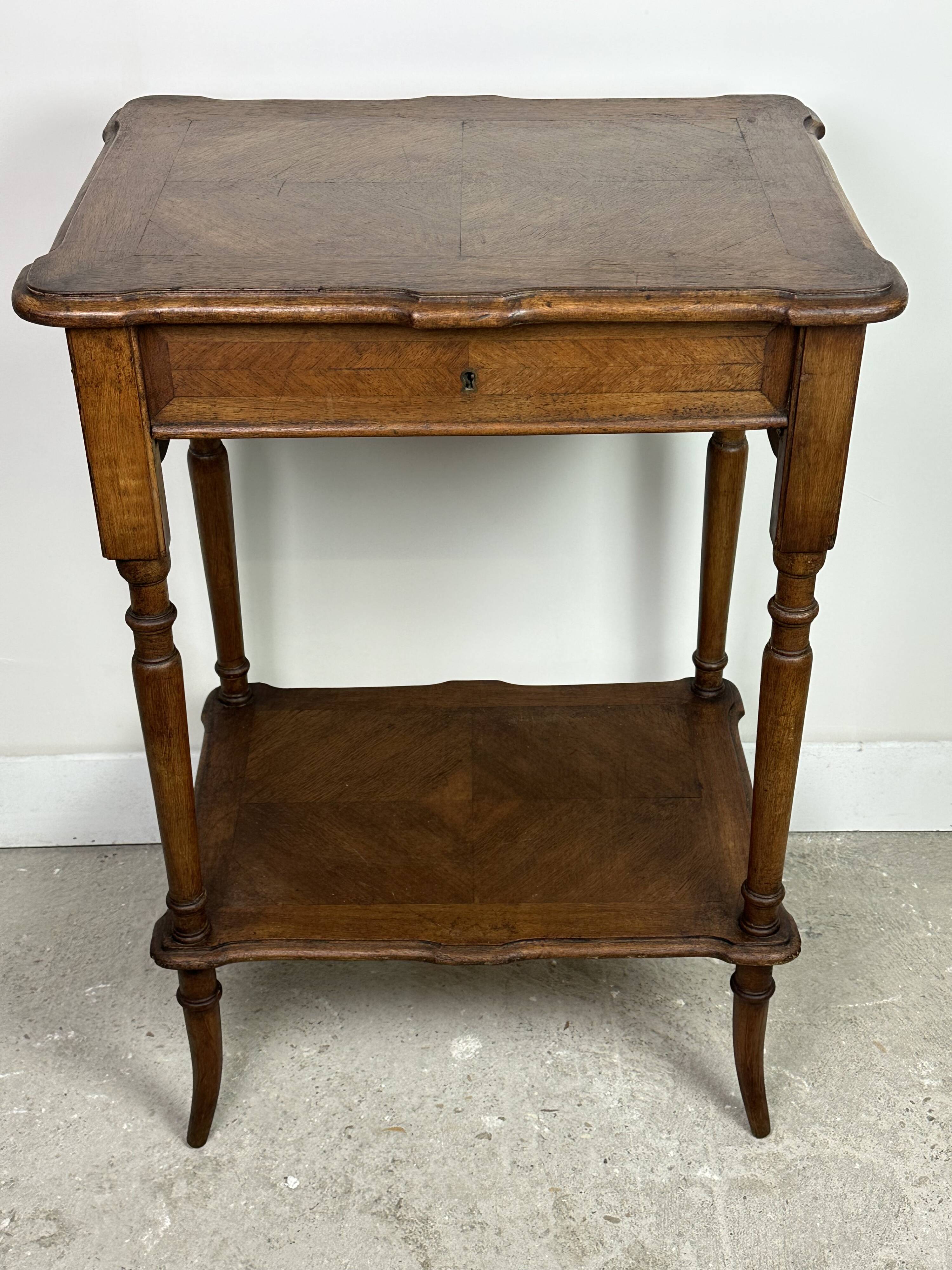Louis Philippe style walnut side table, dressing table