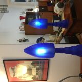 Blue glass lamp 1980s