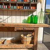 Old solid carpenter's workbench