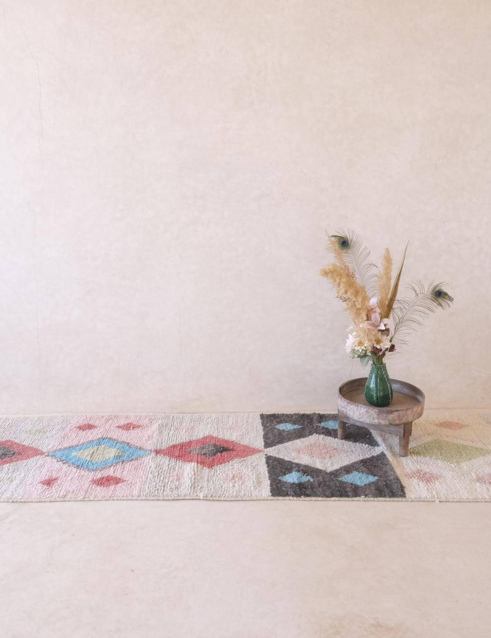 Long pastel runner rug - 492 x 88 cm