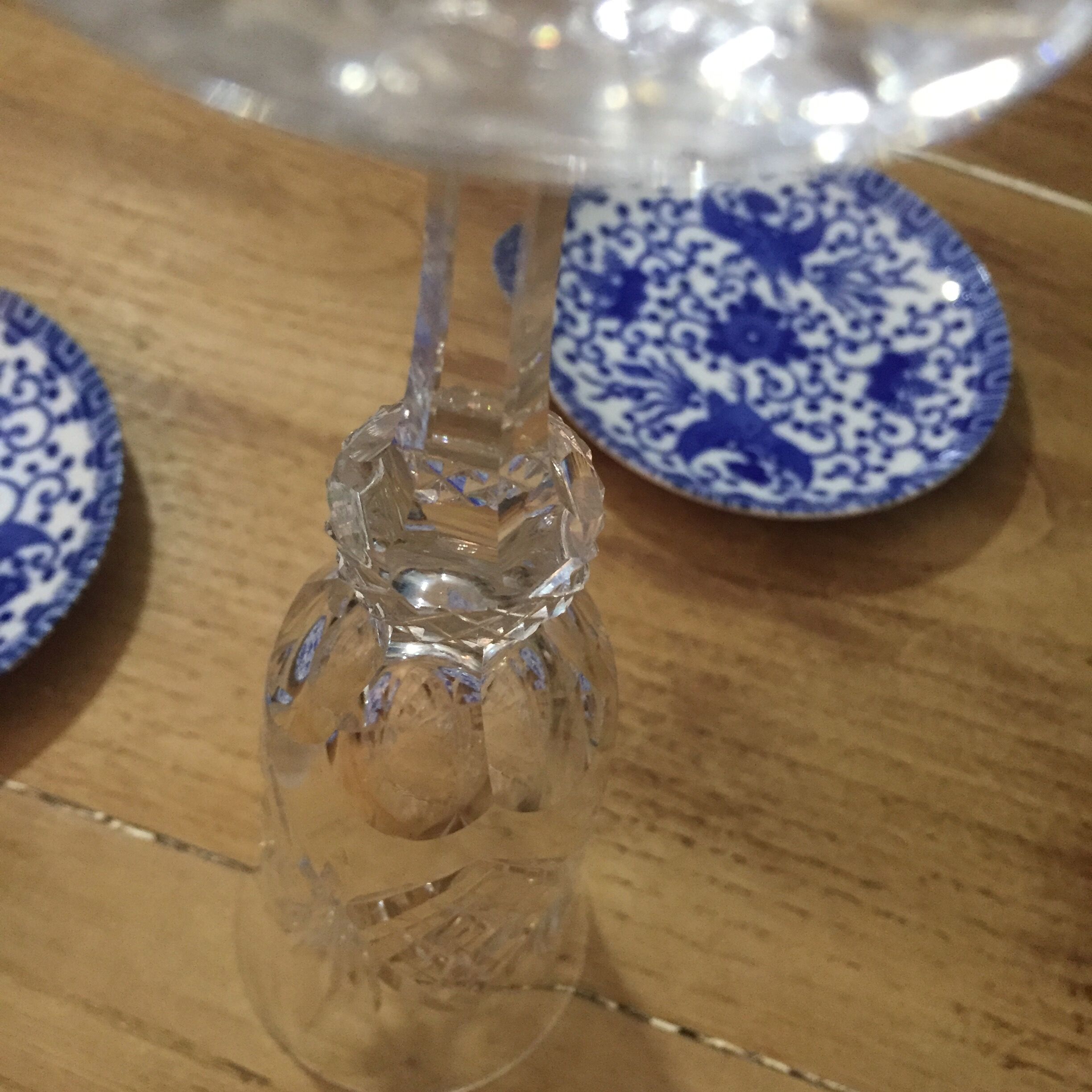 Set of 10 crystal flutes