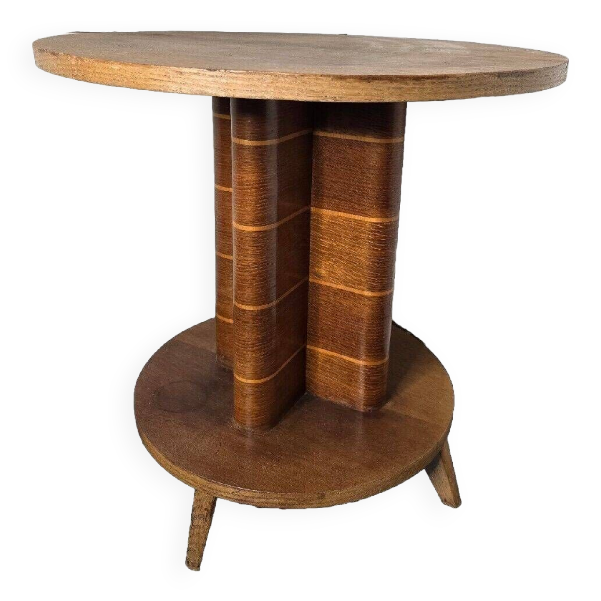 vintage marquetry pedestal table