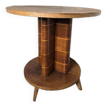 table guéridon vintage en marqueterie