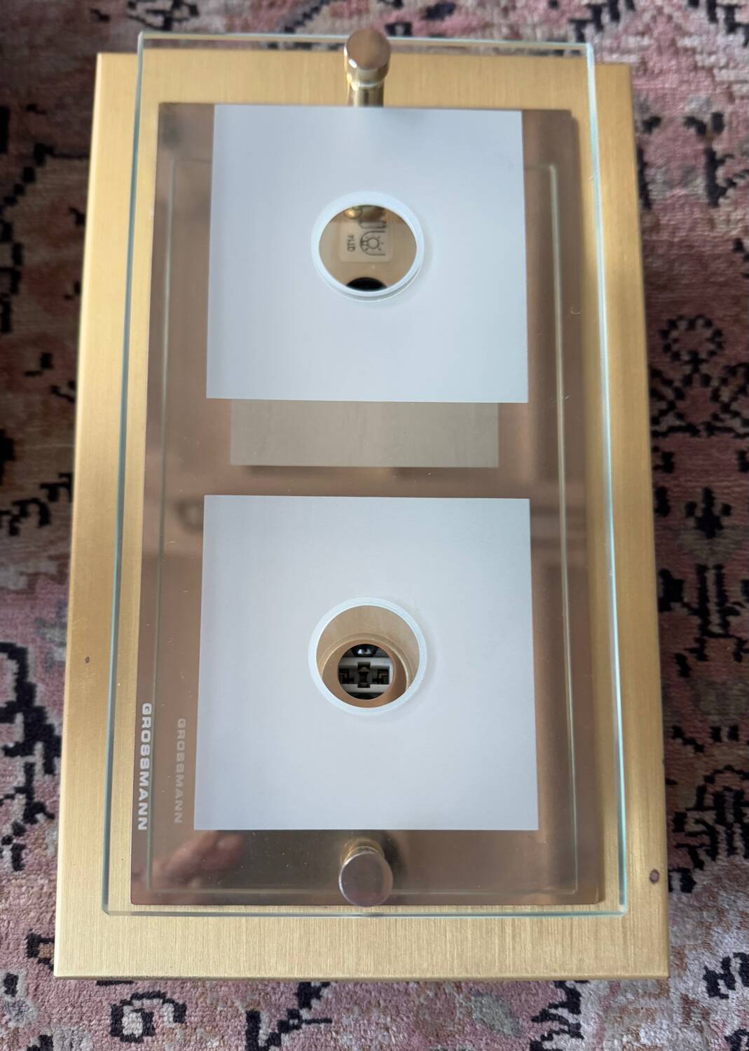 Applique laiton verre Grossmann années 80